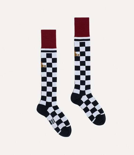 Vivienne Westwood Check High Sock in BLACK